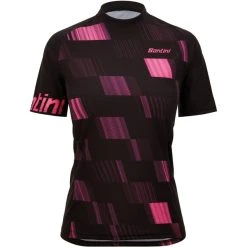 SANTINI FIBRA Women's Short-Sleeved Jersey Black 2023