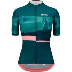 SANTINI KARMA MIRAGE Women's Short-Sleeved Jersey Green/Black 2023