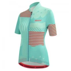 SANTINI GIADA OPTIC Women's Short-Sleeved Jersey Turquoise 2022