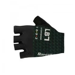 SANTINI LIEGE BASTOGNE LIEGE Short Finger Gloves Black/Green 2022
