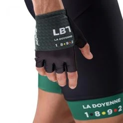 SANTINI LIEGE BASTOGNE LIEGE Short Finger Gloves Black/Green 2022 -Cycling Clothing Santini 600x600 294493 16484574690869