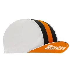 Santini Bengal Hat White Black Orange -Cycling Clothing Santini st 2s460cotbeng bi 006