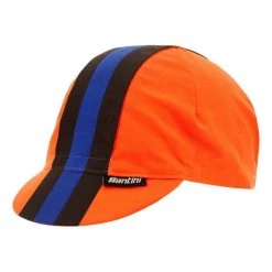 Santini Bengal Cap Bright Orange Blue