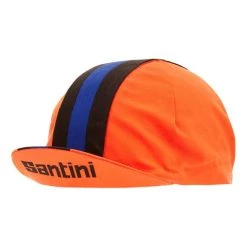 Santini Bengal Cap Bright Orange Blue -Cycling Clothing Santini st 3s460cotbeng af 005