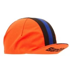 Santini Bengal Cap Bright Orange Blue -Cycling Clothing Santini st 3s460cotbeng af 006