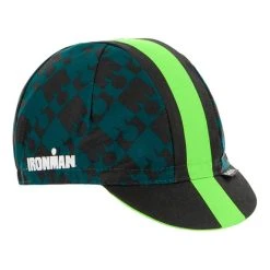 Santini Vis Ironman Cap Black Green -Cycling Clothing Santini st 9i460cotvis vf 004