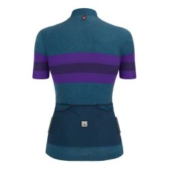 Santini Nova Eroica Opera Full Zip Gravel Kit Blue Black Women -Cycling Clothing Santini st er940l75copera te 003 1