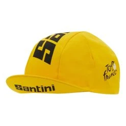 Santini Tour De France 2022 Cap Yellow -Cycling Clothing Santini st re460cot 2tdf gi 005
