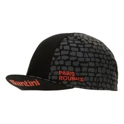 Santini Paris-Roubaix Enfer Du Nord Cap Black -Cycling Clothing Santini st re460cot22pr 005