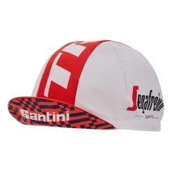 Santini Cap Segafredo Trek 2023 White Red -Cycling Clothing Santini st re460cot23ts rs 005