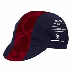 Santini Tour De France 2023 Stage 7 Cap Navy Blue Burgundy