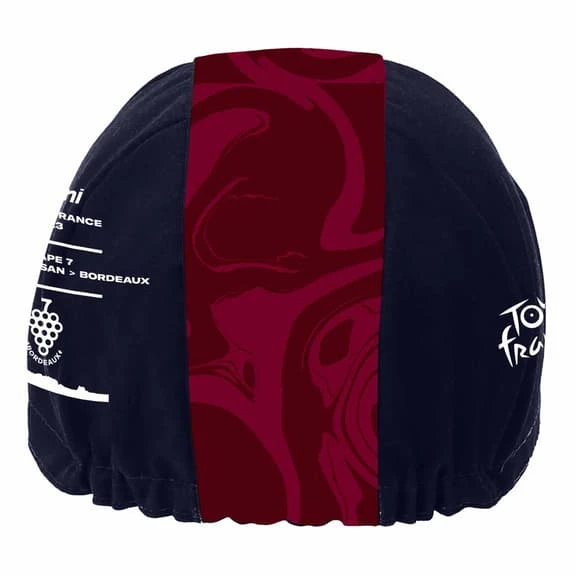 Santini Tour De France 2023 Stage 7 Cap Navy Blue Burgundy 5 Santini Tour De France 2023 Stage 7 Cap Navy Blue Burgundy - Image 3