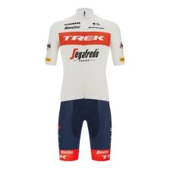 Santini Trek-Segafredo 2022 Fan Line Kit White Red - Classic Cut